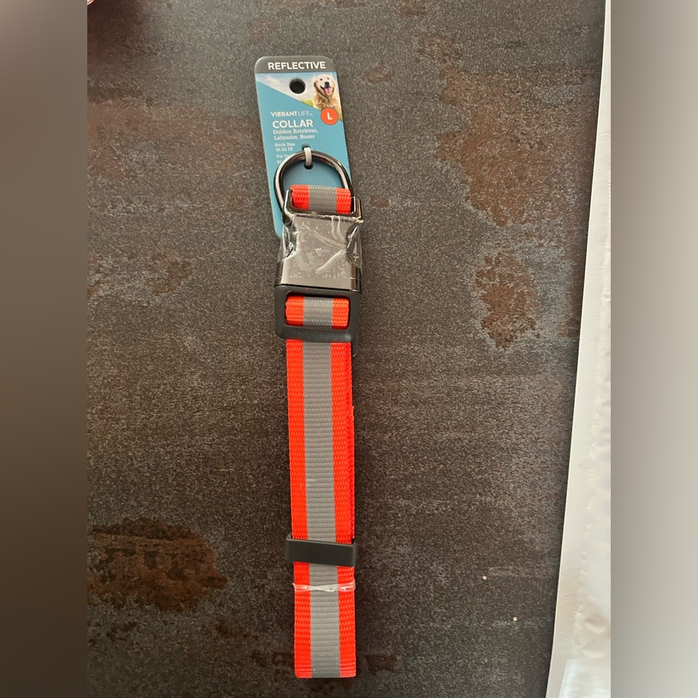 Vibrant Reflective Dog Collar - Hunter Orange 🦆 New with Tag Size Large